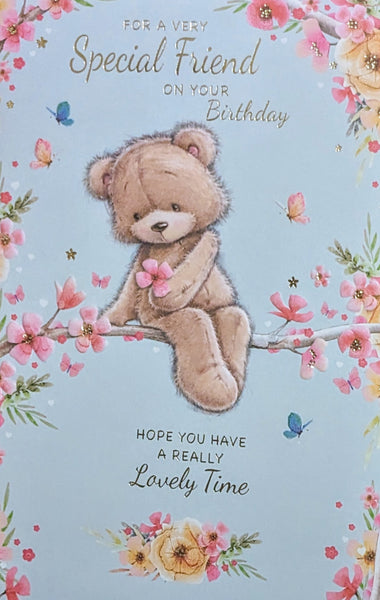 Friend Female Birthday - Cute Bear On Branch