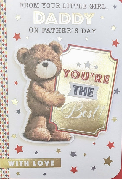 Father's Day Daddy From Little Girl - Cute Gold Sign