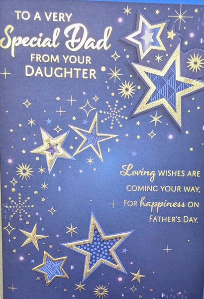 Father’s Day Dad From Daughter - Large Blue & Gold Stars