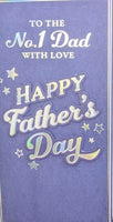 Father’s Day No.1 Dad - Slim Blue With Silver Stars