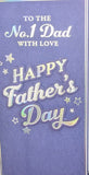 Father’s Day No.1 Dad - Slim Blue With Silver Stars