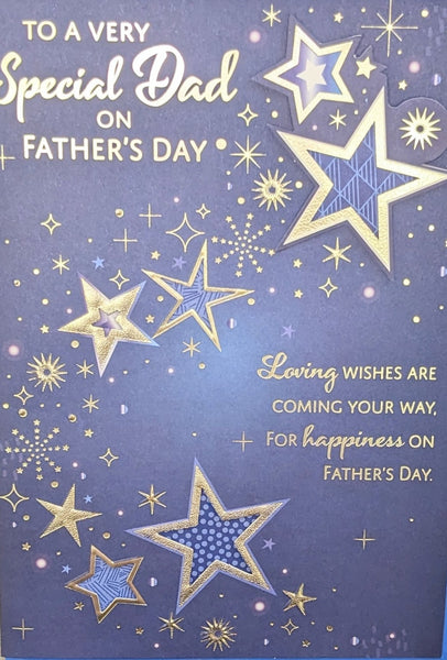 Father’s Day Dad - Large Blue & Gold Stars