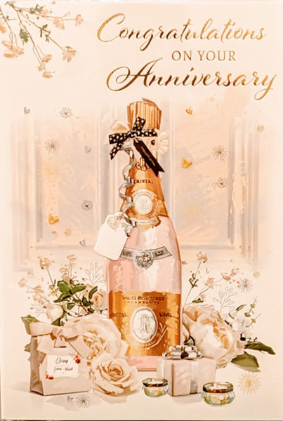 Your Anniversary - Champagne Bottle & Flowers