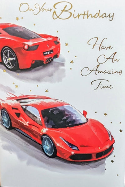 Open Male Birthday - Red Sports Cars