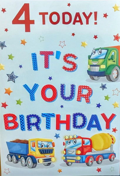 4 Boy Birthday - Trucks It's Your Birthday