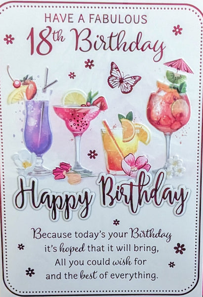 18 Female Birthday - Cocktails Happy
