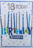 18 Birthday Male - Blue & Silver Candles