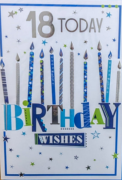 18 Birthday Male - Blue & Silver Candles