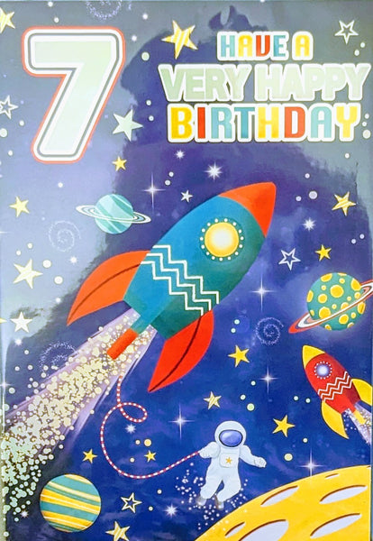 7 Boy Birthday - Rocket In Space