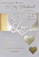 Husband Anniversary - Gold Hearts