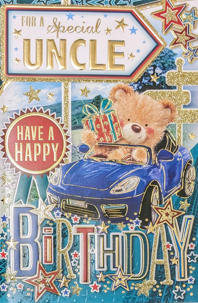 Uncle Birthday - Cute Blue Car