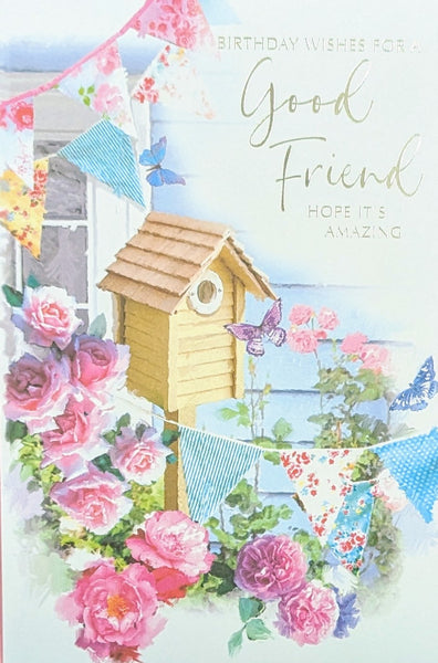 Friend Birthday Female - Bird House & Flowers