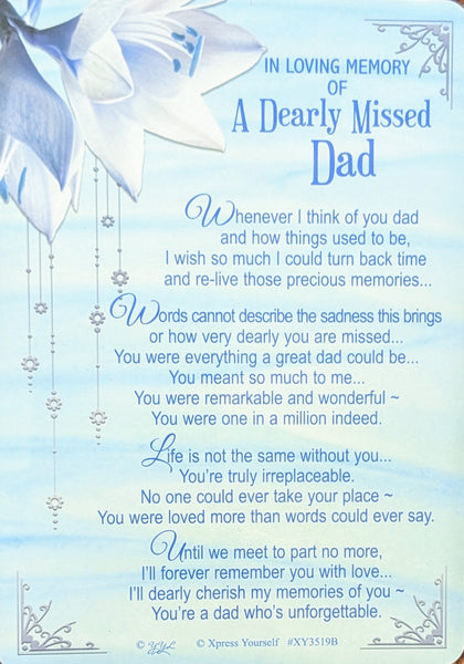 Grave Card Dad - Blue