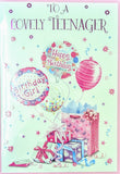 Teenager Girl Birthday - Gifts & 4 Balloons