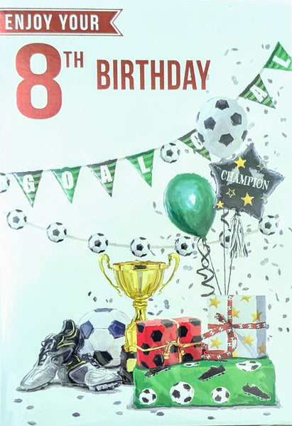 8 Boy Birthday - Football Goal Bunting