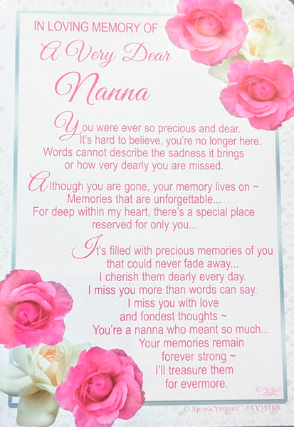 Grave Card Nanna