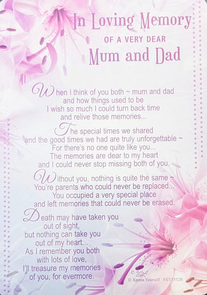 Grave Card Mum & Dad