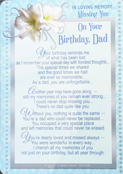 Grave Card Dad Birthday