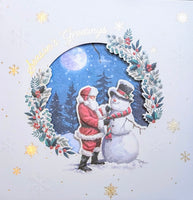 Box Of 10 Christmas Cards - Santa & Snowman