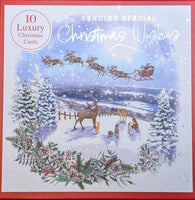 Box Of 10 Christmas Cards - Snowy Scene