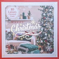 Box Of 10 Christmas Cards - Living Room & Tree