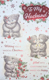 Husband Christmas - Large 8 Page Cute Grey Bears