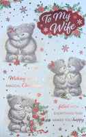 Wife Christmas - Large 8 Page Cute Grey Bears