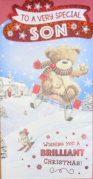 Son Christmas - Slim Cute Bear On Sledge