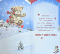 Great Grandson Christmas - Slim Cute Bear On Sledge