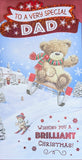 Dad Christmas - Slim Cute Bear On Sledge