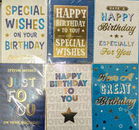 3 x Open Male Birthday Cards - Modern