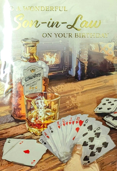 Son In Law Birthday - Whiskey & Cards