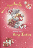 Granddaughter Christmas - Large Cute Bear With Gifts
