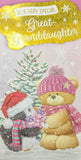 Great Granddaughter Christmas - Slim Cute Bear With Penguin