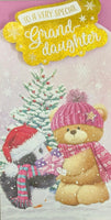 Granddaughter Christmas - Slim Cute Bear & Penguin