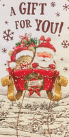 Open Christmas Money Wallet Santa On Sleigh