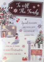 To All The Family Christmas - Traditional House & Fence