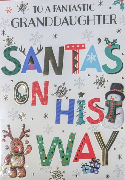 Granddaughter Christmas - Santas On His Way