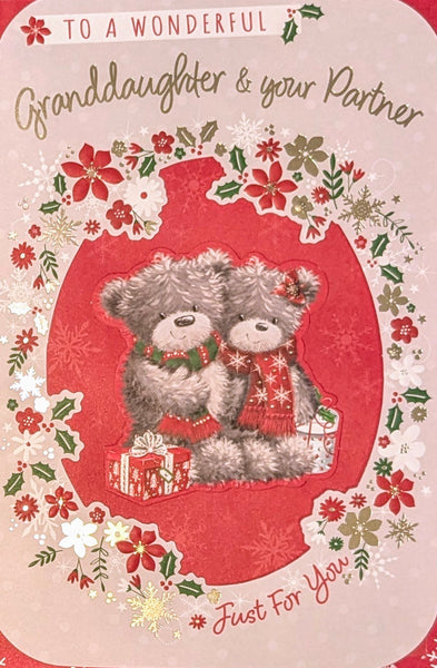 Granddaughter & Partner Christmas - Cute Grey Bears