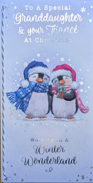 Granddaughter & Fiance Christmas - Slim Cute Penguins