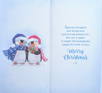 Granddaughter & Fiance Christmas - Slim Cute Penguins