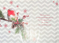 Caring Thoughts At Christmas - Traditional Robin On Branch