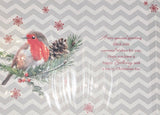 December Birthday Card - Robin & Pine Cone