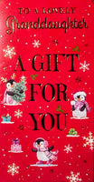 Granddaughter Christmas Money Wallet - Cute Penguins