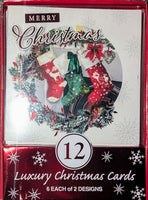 12 Pack Of Christmas Cards - Stockings