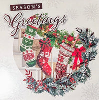 12 Pack Of Christmas Cards - Stockings