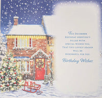 December Birthday - Slim Snowy Scene