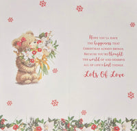 Grandma Christmas - Slim Bear With Bouquet