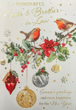 Sister & Brother In Law Christmas - Large Traditional Robin