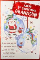 Grandson’s 1st Christmas - Large Santa Bauble